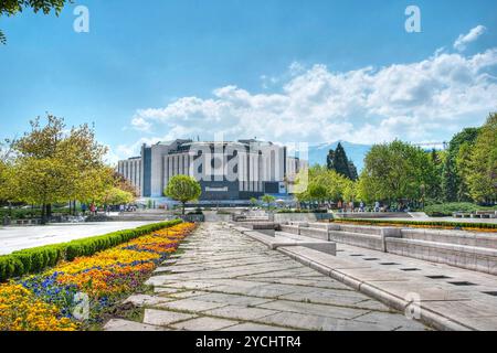 SOFIA, BULGARIA - APRIL, 30: National Palace of Culture is the largest multifunctional congress, conference, convention and exhibition centre in South Stock Photo