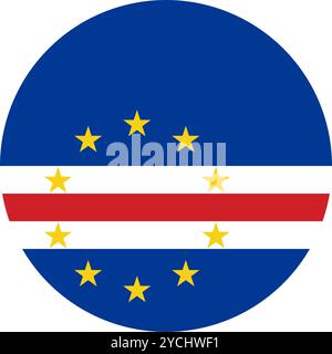 Cape Verde Circle Flag, Circle Flag di Capo Verde, Vector Images Illustrazione Vettoriale