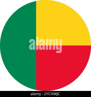 Benin Circle Flag, Circle Flag of Benin, immagini vettoriali Illustrazione Vettoriale