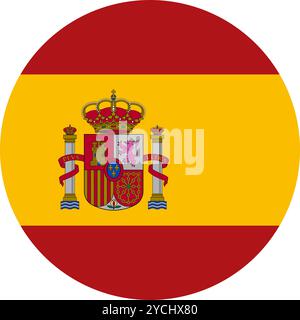 Bandiera del cerchio della Spagna, bandiera del cerchio della Spagna, immagini vettoriali Illustrazione Vettoriale