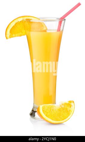 Orange juice in a tall glass Foto Stock