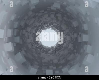 Tunnel digitale in cubi 3d. Foto Stock