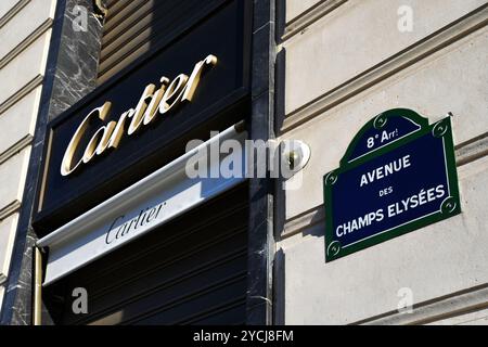 CARTIER - Avenue des Champs Elysées - Parigi - Francia Foto Stock