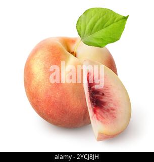 Pesche fresche isolato Foto Stock