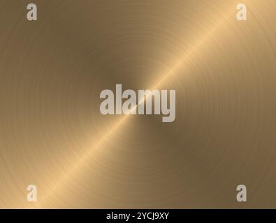 Metallo oro lo sfondo con il realistico circolare texture spazzolato Foto Stock