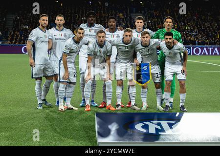 Berna, Svizzera. 23 ottobre 2024. Berna, Svizzera, 23 ottobre 2024: Foto della squadra del FC Internazionale prima della partita di calcio della UEFA Champions League tra BSC Young Boys e FC Internazionale allo Stadion Wankdorf di Berna, Svizzera. Philipp Kresnik (Philipp Kresnik/Kresnikphotographie/SPP) credito: SPP Sport Press Photo. /Alamy Live News Foto Stock