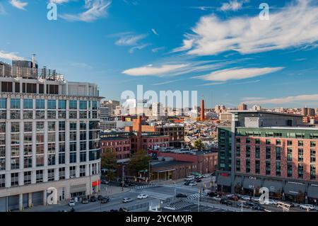 La città di Baltimora in una mattina d'inverno, Maryland USA Foto Stock