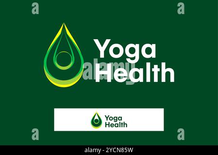 Yoga salute business logo design per tecnologia marchio e società correlata, astratto vettore modificabile Illustrazione Vettoriale