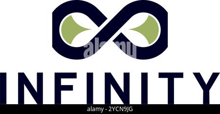 design del logo aziendale infinity per il marchio tecnologico e l'azienda correlata, vettore astratto modificabile Illustrazione Vettoriale