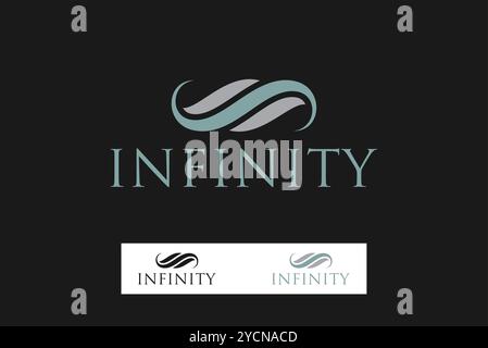 Design del logo aziendale Infinity per banda tecnologica e società correlata, vettore astratto modificabile Illustrazione Vettoriale