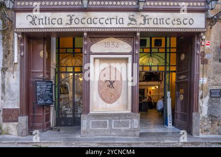 Antica Focacceria San Francesco, antica Focacceria San Francesco, Palermo, Sicilia, Italia Foto Stock