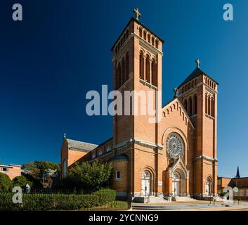 Saint Mary Roman Catholic Church Willimantic Main Street - distretto storico   Windham, Connecticut, Stati Uniti Foto Stock