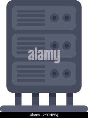 Immagine di un server per data center che fornisce un servizio di hosting della potenza di elaborazione, simbolo dell'infrastruttura digitale e dello storage dei dati Illustrazione Vettoriale