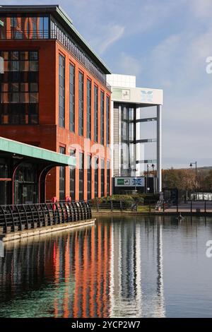 Belfast Gasworks, sede aziendale Belfast, Irlanda del Nord. Moderni edifici per uffici a Belfast. Foto Stock