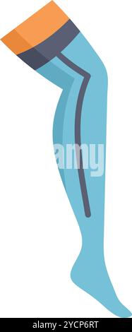 Questa illustrazione vettoriale presenta una calza di compressione, progettata per alleviare i sintomi e migliorare la circolazione sanguigna nei soggetti con vene varicose Illustrazione Vettoriale