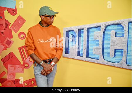 Pharrell Williams partecipa al festival cinematografico BFI Southbank per la prima di Piece by Piece, una biografia sulla sua vita nell'industria musicale. Londra, Regno Unito Foto Stock