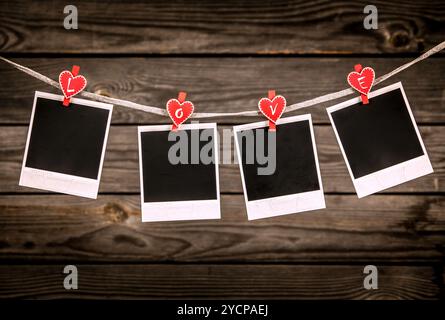 Vecchie cornici fotografiche Foto Stock