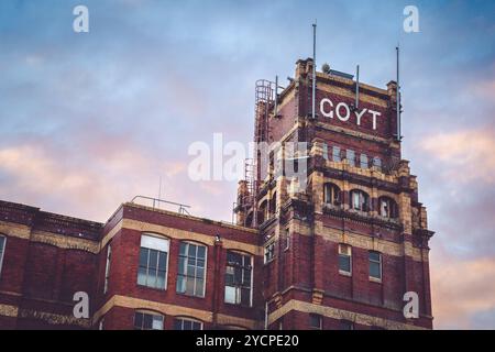 Goyt Mill al tramonto, Marple Foto Stock