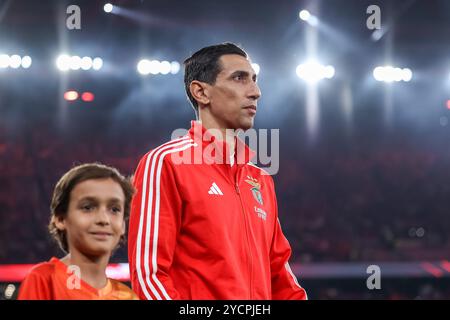 Lisbona, Portogallo. 23 ottobre 2024. Lisbona, Portogallo, 23 ottobre 2024: Di Maria (11 SL Benfica) in azione durante la partita di calcio di UEFA Champions League tra SL Benfica e Feyenoord all'Estadio da Luz, Lisbona il 23 ottobre 2024 (João Bravo /SPP) credito: SPP Sport Press Photo. /Alamy Live News Foto Stock