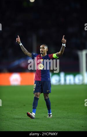 Barcellona, ESP. 23 ottobre 2024. FC BARCELONA vs FC BAYERN MUNCHEN 23 ottobre 2024 durante la fase MD4 di UEFA Champions League 2024/25 League tra FC Barcelona e FC Bayern Munchen allo stadio Olimpico Lluis Companys di Montjuic a Barcellona, Spagna. Crediti: Rosdemora/Alamy Live News Foto Stock