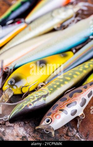 Wobbler per esca da pesca con messa a fuoco selettiva Foto Stock