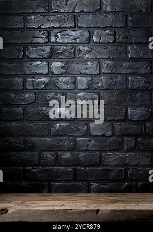 Muro di mattoni e una tabella Foto Stock