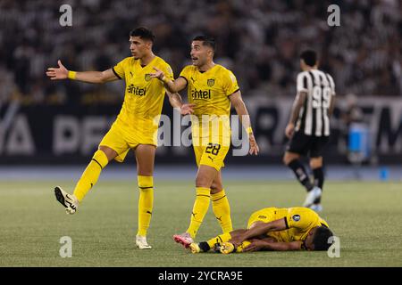 Rio De Janeiro, Brasile. 23 ottobre 2024. RIO DE JANEIRO, BRASILE - 23 OTTOBRE: JAIME BAEZ di Penarol gesti durante la partita tra Botafogo e Penarol come parte della Copa CONMEBOL Libertadores 2024 allo stadio Nilton Santos il 23 ottobre 2024 a Rio de Janeiro, Brasile. Crediti: Ruano Carneiro/Alamy Live News Foto Stock