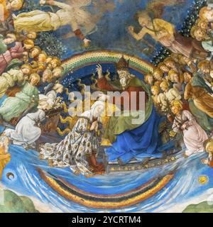 Spoleto, Italia, 25 novembre 2022: Primo piano della vita della Vergine Maria affresco di Filippo Lippi nella Cattedrale di Spoleto, Europa Foto Stock
