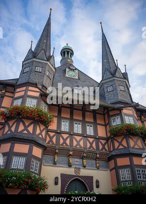 Municipio di Wernigerode, Wernigerode, Harz, Sassonia-Anhalt, Germania centrale, Germania, Europa Foto Stock