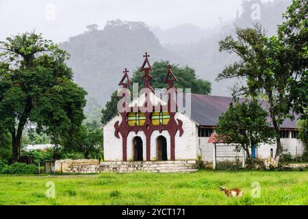 Chiesa Cattolica, Lancetillo, la Parroquia, Reyna, Quiche, Guatemala, America centrale Foto Stock