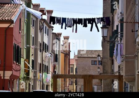 Vicolo di Chioggia, Laguna di Venezia, Veneto, Italia settentrionale Foto Stock
