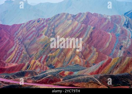 Rainbow Mountains, Zhangye Danxia geopark, Cina Foto Stock