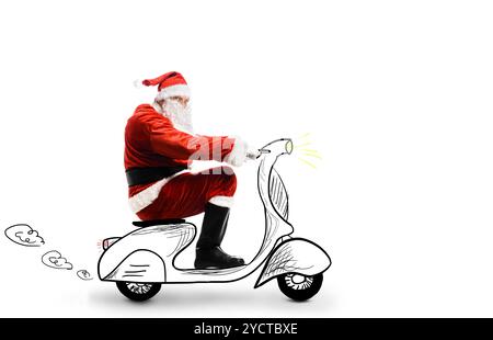 Babbo Natale su scooter Foto Stock