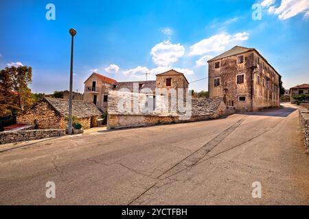 Skrip villaggio sull'isola di Brac street view Foto Stock