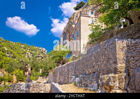 Pustinja deserto Blaca hermitage sull'isola di Brac Foto Stock