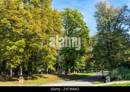 Vrnjacka Banja, Serbia, Parco nelle acque termali calde. Foto Stock