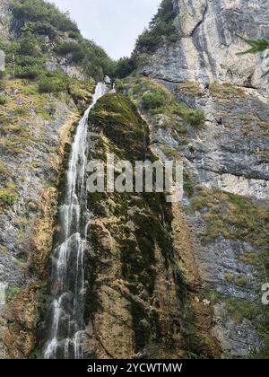 Cascata Dalfazer via Ferrata in Austria vicino ad Achensee Foto Stock