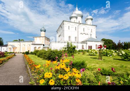 Khutyn Monastero della Trasfigurazione del Salvatore e di San Varlaam vicino a Veliky Novgorod, Russia Foto Stock