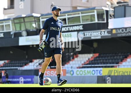 Heraklion, Grecia. 24 ottobre 2024. Jonathan Vanooteghem nella foto durante la sessione di allenamento del giorno -1 in vista di una partita tra le squadre nazionali di Grecia e Belgio, chiamata le fiamme rosse nel primo play-off della competizione di qualificazione europea femminile UEFA 2023-24, giovedì 24 ottobre 2024 a Heraklion, in Grecia. Crediti: Sportpix/Alamy Live News Foto Stock