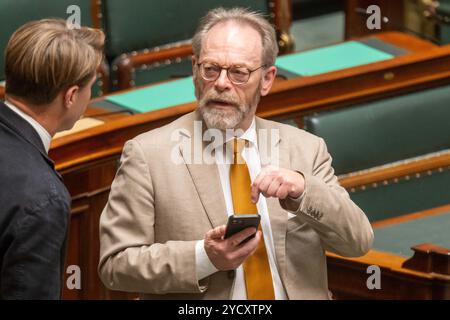 Bruxelles, Belgio. 24 ottobre 2024. Il presidente della camera N-va Peter De Roover è visto in seduta plenaria presso il parlamento federale, a Bruxelles, giovedì 24 ottobre 2024. BELGA FOTO JONAS ROOSENS credito: Belga News Agency/Alamy Live News Foto Stock