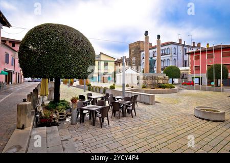 Città di Cividale del Friuli, vista piazza Foto Stock