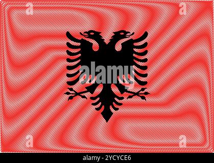 Albania Independence Day novembre 28. Sfondo vettoriale bandiera Albania in stile scarabeo. Poster, cartolina, banner. Illustrazione Vettoriale