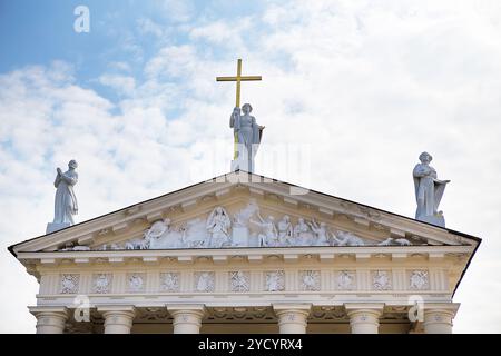 Vista della cattedrale della Basilica di San Stanislao e San Vladislav. Vilnius, Lituania Foto Stock