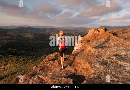 Escursioni intorno alle splendide Blue Mountains, a ovest di Sydney, Australia Foto Stock