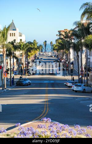 Vista panoramica del centro di Ventura: Un'area percorribile a piedi con facile accesso a molti ristoranti Foto Stock