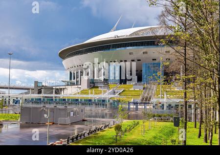 Stadio di calcio dell'Arena di San Pietroburgo sull'isola di Krestovsky Foto Stock