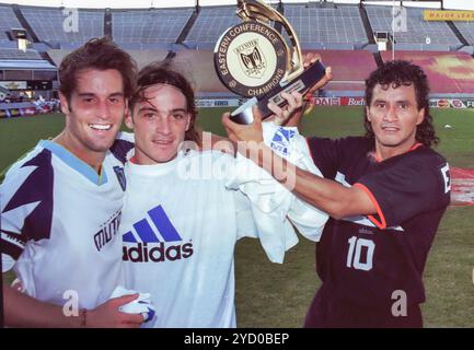 DC United Players con il trofeo dei campioni della Eastern Conference a Tampa, Florida Foto Stock