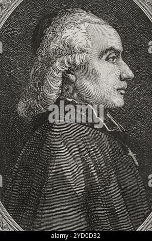 Anne Louis Henri de la fare (1752-1829). Prelato francese e statista. Vescovo di Nancy (1787-1816), fu eletto deputato per il clero degli Stati generali nel 1789, poi emigrò. Verticale. Incisione. "Storia della Rivoluzione francese". Volume i, 1876. Foto Stock
