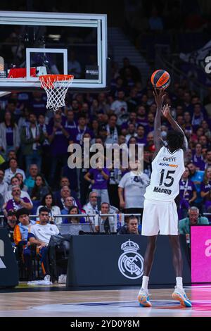 Madrid, Spagna. 24 ottobre 2024. 24 ottobre 2024; Wizink Center; Madrid, Spagna; Turkish Airlines Euroleague Basketball; Spagna, Real Madrid vs Crvena Zvezda; Euroleague Basketball Real Madrid vs Crvena Zvezda 900/Cordon Press Credit: CORDON PRESS/Alamy Live News Foto Stock