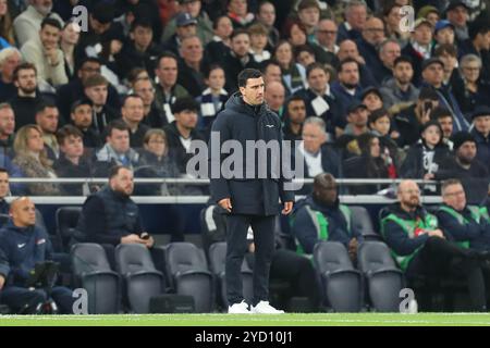 Tottenham Hotspur Stadium, Londra, Regno Unito. 24 ottobre 2024. UEFA Europa League Football, Tottenham Hotspur contro AZ Alkmaar; AZ Alkmaar manager Maarten Martens credito: Action Plus Sports/Alamy Live News Foto Stock